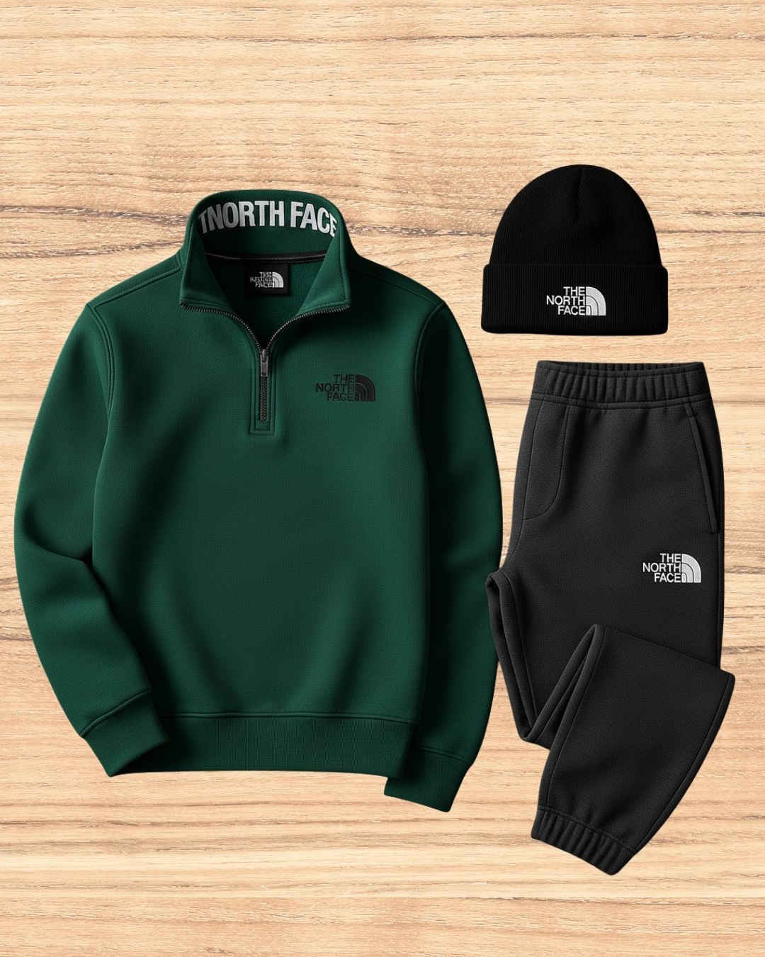 TNF™ Premium Winter Set – Half-Zip Sweatshirt + Joggers + Beanie