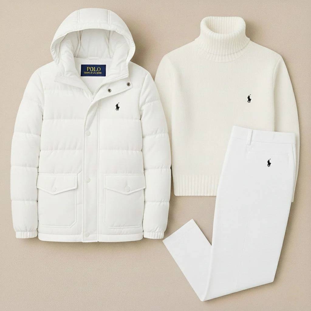 RL™ – Elegant Winter Set (Sweater, Pant, Puffer Jacket)