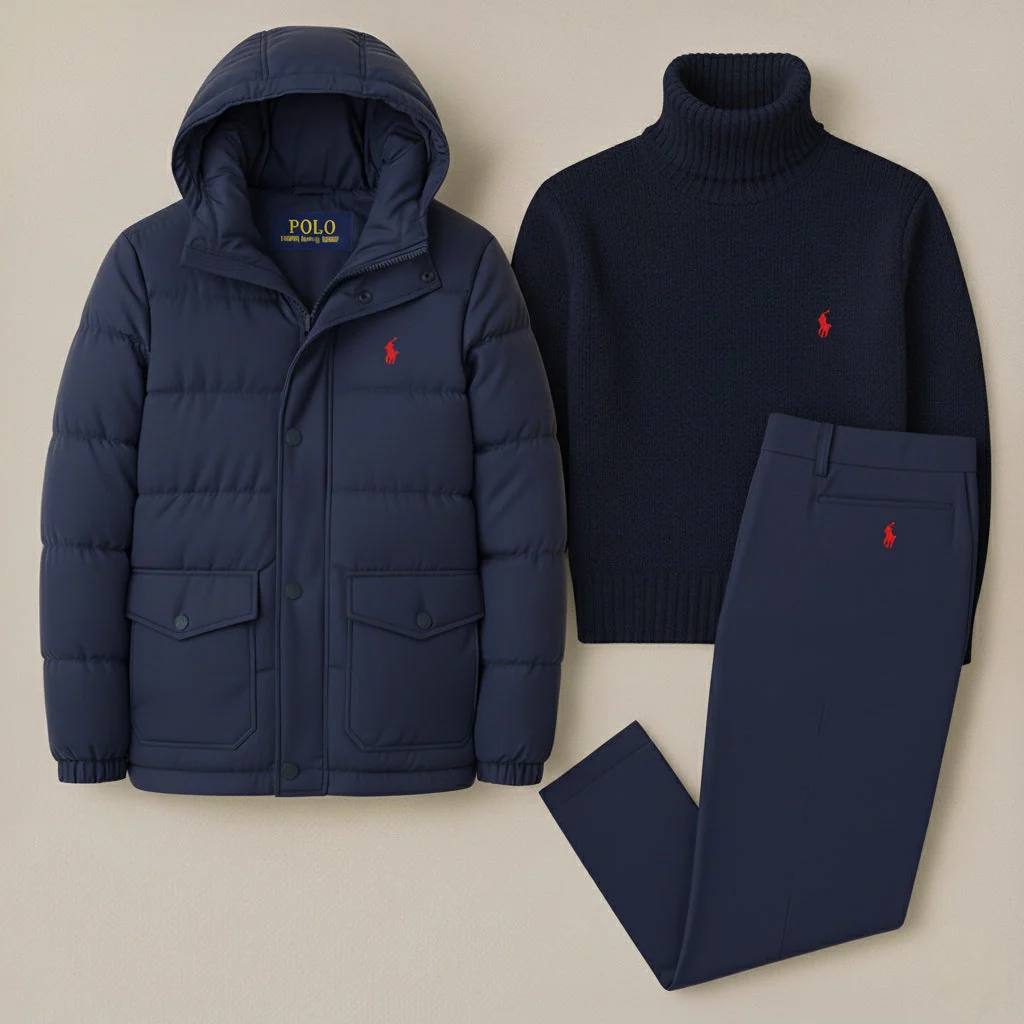 RL™ – Elegant Winter Set (Sweater, Pant, Puffer Jacket)