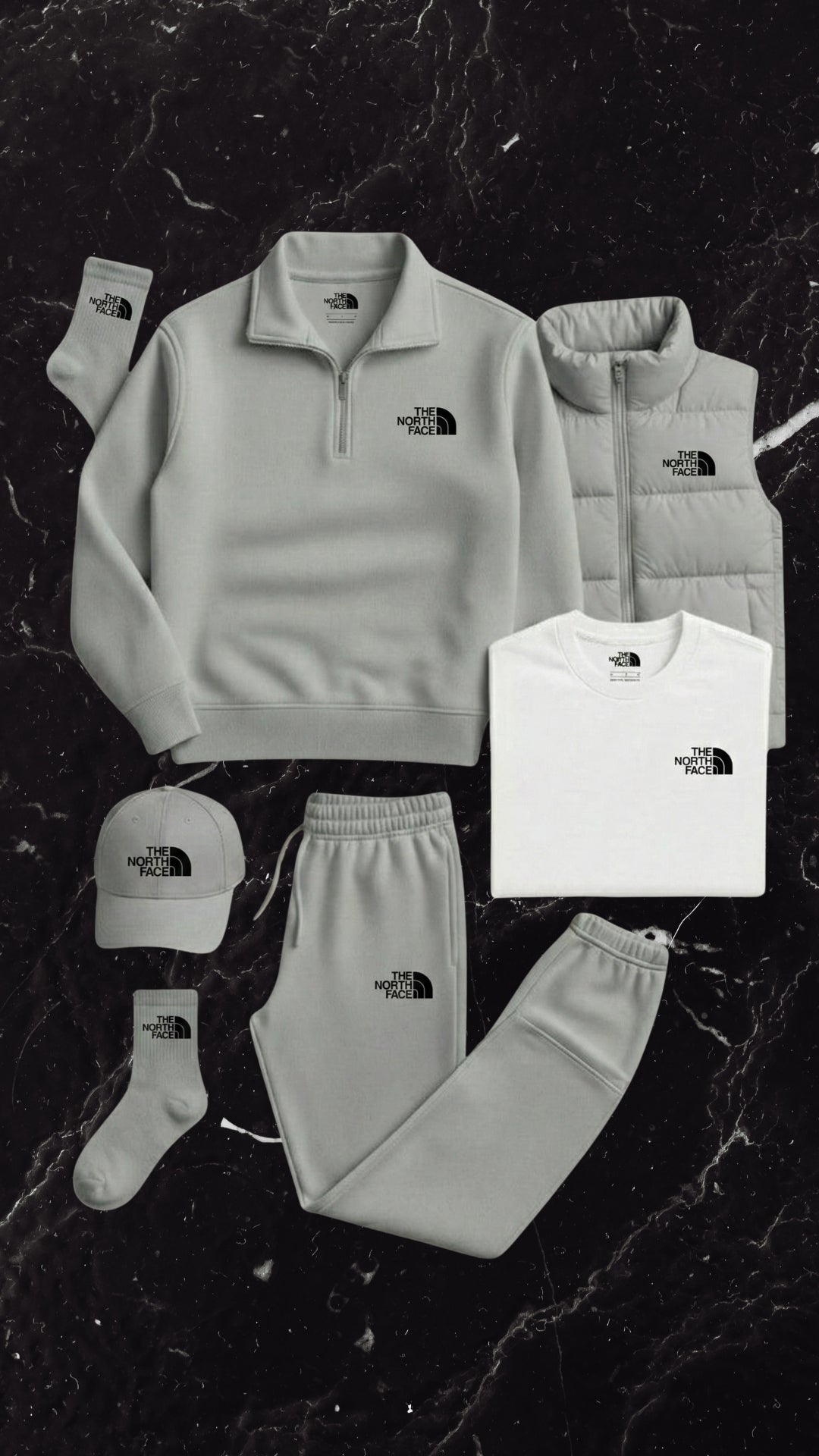 TNF Set Essential – Hoodie, Pants, Cap & Socks